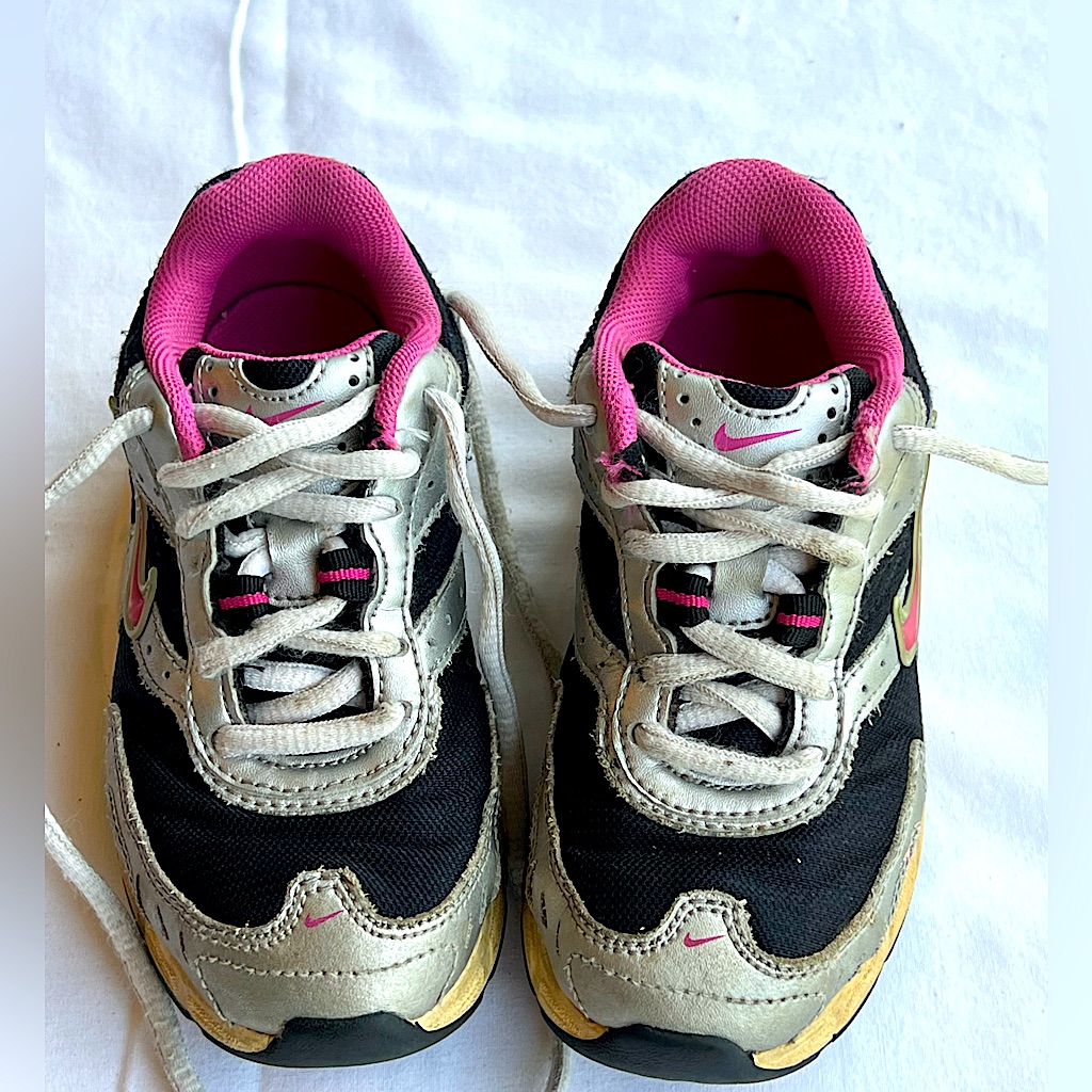 Nike Sneakers Pink, Black, Grey, And Beige Size 11 Youth Girls